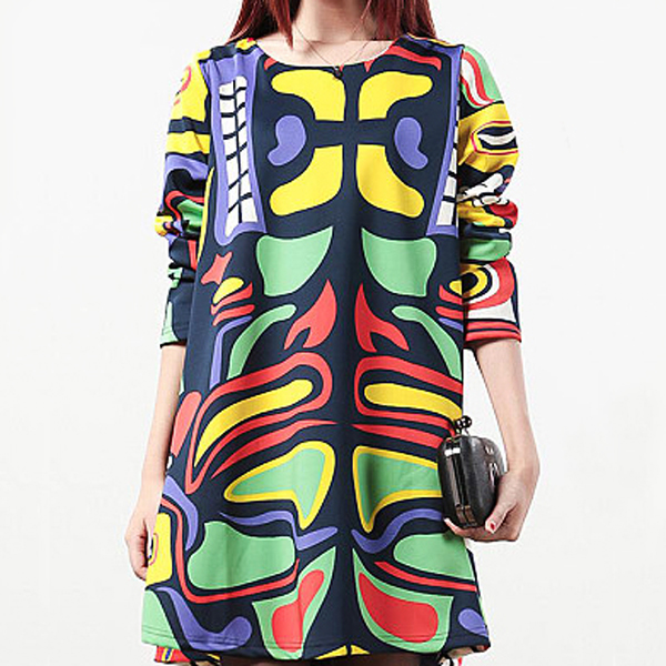 長袖印花連衣裙加工 長袖印花連衣裙加工